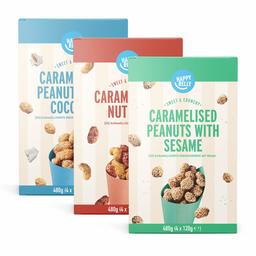 Amazon Brand - Happy Belly Caramelised Nuts Assorted, 480g x 3