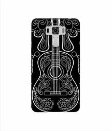 Amazon Brand - Solimo Designer White Gitar On Black 3D Printed Hard Back Case Mobile Cover for Asus Zenfone 3 Laser ZC551KL