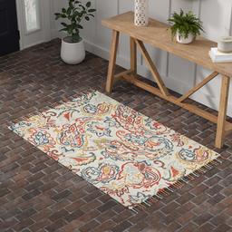 Stone & Beam Swirling Paisley Farmhouse Motif Wool Area Rug