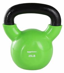 (Renewed) AmazonBasics Vinyl Kettlebell - 25 Pounds, Light Green