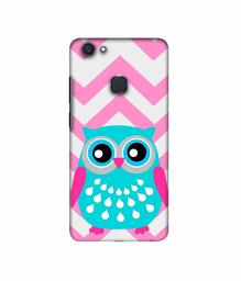 Amazon Brand - Solimo Designer Sky Blue Owl 3D Printed Hard Back Case Mobile Cover for Vivo V7 Plus