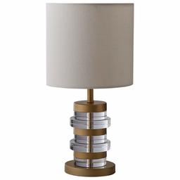 Amazon Brand – Rivet Mid-Century Modern Brass-Trimmed Table Lamp With Bulb, 16.5