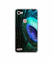 Amazon Brand - Solimo Designer Peacock Feather UV Printed Soft Back Case Mobile Cover for Spice F302