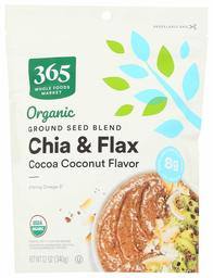 365 by Whole Foods Market, Organic Ground Seed Blend, Chia & Flax - Cocoa Coconut Flavor, 12 Ounce