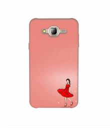 Amazon Brand - Solimo Designer Red Dress Lady 3D Printed Hard Back Case Mobile Cover for Samsung Galaxy J2 (2016)