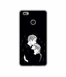 Amazon Brand - Solimo Designer Couples Standing in Rain UV Printed Soft Back Case Mobile Cover for Gionee M7 Power