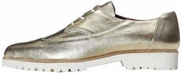 Amazon-merk - vinden. Vrouwen Brogues in Contrast Kleur Leren Kant Ups,Goud,6 UK