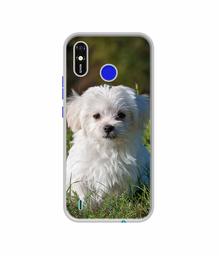 Amazon Brand - Solimo Designer White Dog UV Printed Soft Back Case Mobile Cover for Techno Spark Go Plus