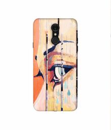 Amazon Brand - Solimo Designer Potrat On Wood 3D Printed Hard Back Case Mobile Cover for LG Q7