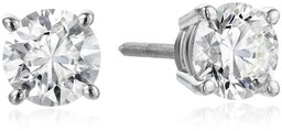 IGI Platinum Round Cut Diamond Stud Earrings (1 cttw, G-H Color, VS2 Clarity)