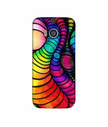 Amazon Brand - Solimo Designer Semi Circle Texture 3D Printed Hard Back Case Mobile Cover for HTC One M8