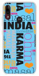 Amazon Brand - Solimo Designer Multicolor India Blue Design Printed Soft Back Case Mobile Cover for Motorola Moto E6s / Motorola Moto E6 Plus