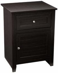 AmazonBasics Classic Wood Nightstand End Table with Cabinet - Cappuccino