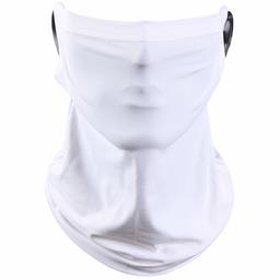 AWLE Silk Face Covering with Ear Hole Hiking Trekking Neck Gaiter Balaclava White Ice Cool Cycling Tube Cover Dustproof Face Scarf Headwear with Ear Holes 1 Pack