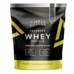 Amazon Brand- Amfit Nutrition - Advanced Whey Protein Powder Banana Milkshake, 32 Servings, 992g