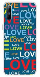 Amazon Brand - Solimo Designer Multicolor Typography Love Teal Pattern Design Printed Soft Back Case Mobile Cover for Realme C3