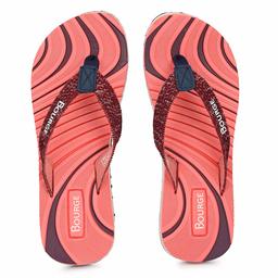 Bourge Women's Gallery-17 Peach and Wine Flip Flops-5 UK (37 EU) (6 US) (Gallery-17-05)