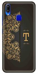 Amazon Brand - Solimo Designer Black Pattern Alphabet-T 3D Printed Hard Back Case Mobile Cover for Vivo Y93