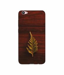 Amazon Brand - Solimo Designer Leaf on Wood 3D Printed Hard Back Case Mobile Cover for Vivo V5 Plus