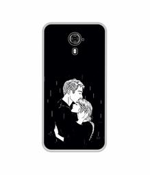 Amazon Brand - Solimo Designer Couples Standing in Rain UV Printed Soft Back Case Mobile Cover for Micromax Yu Yureka Black