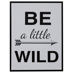 Amazon Brand – Rivet Be a Little Wild Black and White Word Wall Art in Black Frame, 31.75