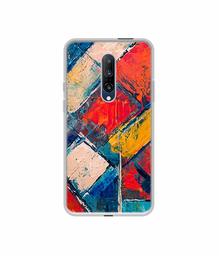 Amazon Brand - Solimo Designer Dark Multicolor Blocks UV Printed Soft Back Case Mobile Cover for OnePlus 7 Pro