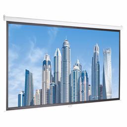 AmazonBasics - Projector Screen, Manual Extendable Roller Blind, 4K/8K Ultra HDR 3D Ready (16:9) White