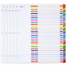 Amazonbasics Ready Index Numeric Paper Dividers, 31-Tab, Multicolor,  6/Pack