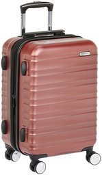 AmazonBasics Premium Hardside Spinner Luggage with Built-in TSA Lock, Red (Red) - T1916-16