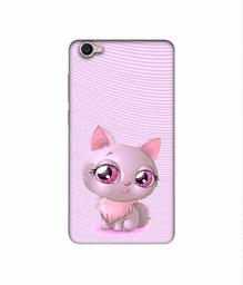 Amazon Brand - Solimo Designer Cute Pink Cat 3D Printed Hard Back Case Mobile Cover for Vivo Y55L