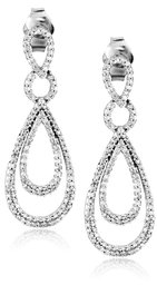 Sterling Silver Diamond Drop Earrings (1/2 cttw, I-J Color, I2-I3 Clarity)