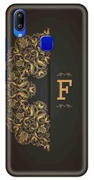 Amazon Brand - Solimo Designer Black Pattern Alphabet-F 3D Printed Hard Back Case Mobile Cover for Vivo Y93