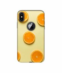 Amazon Brand - Solimo Designer Orange Texture 3D Printed Hard Back Case Mobile Cover for Apple iPhone X (Logo Cut)