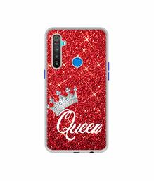 Amazon Brand - Solimo Designer Queen On Red Glitter UV Printed Soft Back Case Mobile Cover for Realme 5 / Realme 5s / Realme 5i