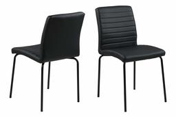 Amazon Brand - Movian Kander - Juego de 2 sillas de comedor, 52 x 47 x 86,5 cm, negro