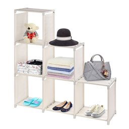 UMI. Essentials Shelving System with 6 Compartments Cube Rack Organizer for Clothes Storage System Beige