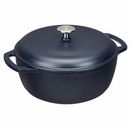 AmazonBasics Enameled Cast Iron Dutch Oven - 6-Quart, Matte Navy