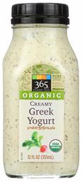 365 Everyday Value, Organic Creamy Greek Yogurt Dressing, 12 oz