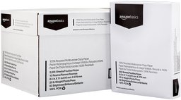 AmazonBasics 30% Recycled Multipurpose Copy Printer Paper - 8.5 x 11 Inches, 10 Ream case (5,000 Sheets) (Renewed)