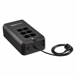 AmazonBasics Uninterrupted power supply, 800 VA, 6 Schuko sockets, with surge protection.