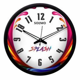 Amazon Brand - Solimo 12-inch Wall Clock -Sensation (Silent Movement, Black Frame)