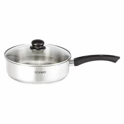 Amazon Brand - Solimo Premium Stainless Steel 24cm sautepan with lid