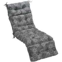 Amazon Basics Tufted Outdoor Lounger Patio Cushion - Black Floral