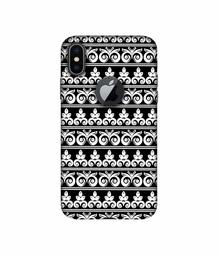 Amazon Brand - Solimo Designer Two Different Patterns 3D Printed Hard Back Case Mobile Cover for Apple iPhone X (Logo Cut)