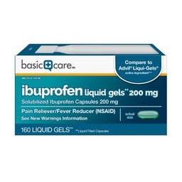 Amazon Basic Care Ibuprofen Liquid Gels 200 mg, Pain Reliever/Fever Reducer (Liquid Filled Capsules), 160 Count