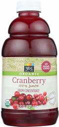 365 Everyday Value, Organic 100% Juice from Concentrate, Cranberry, 32 fl oz