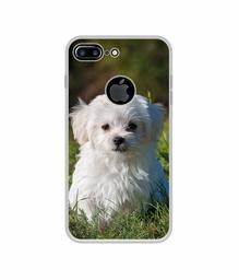 Amazon Brand - Solimo Designer White Dog UV Printed Soft Back Case Mobile Cover for Apple iPhone 7 Plus (Logo Cut)