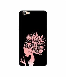 Amazon Brand - Solimo Designer Pink Color Lady Vector 3D Printed Hard Back Case Mobile Cover for Oppo F1s