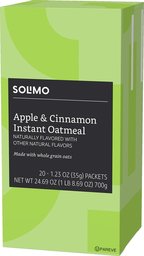 Amazon Brand - Solimo Instant Oatmeal, Apple & Cinnamon, 20 Packets