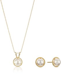 10K Gold Dainty Swarovski Crystal Birthstone Pendant Necklace with Stud Earrings Set, June